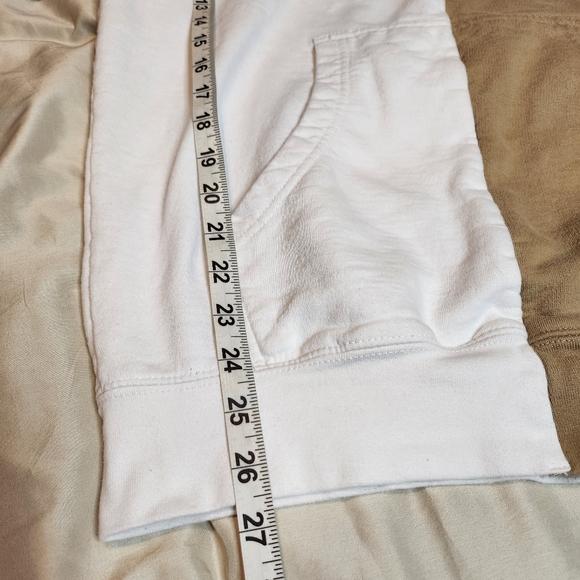 Unxpected UNX Men's White& Tan Hoodie Size Medium A29 - Picture 7 of 10